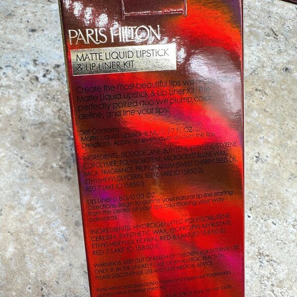 Lot of 3 Paris Hilton Lippy Love Matte Liquid Lipstick Lip Liner Kit New - Picture 6 of 9